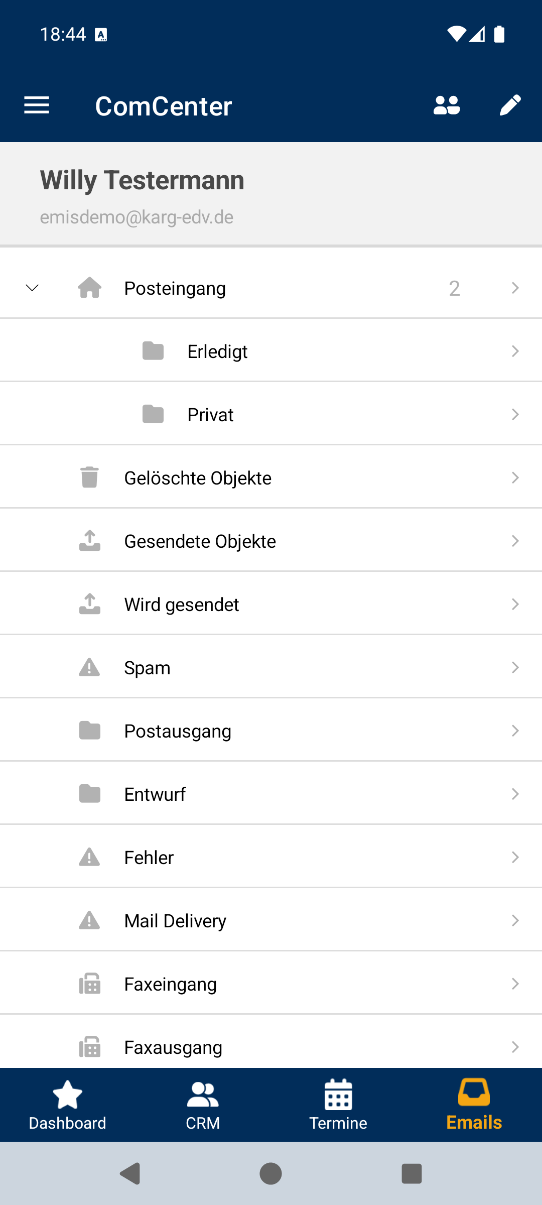 ComCenter – Ordner