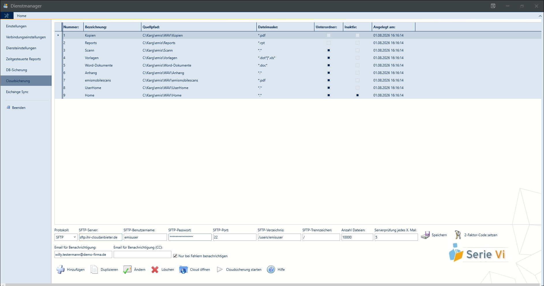 Cloudsicherung mit SFTP