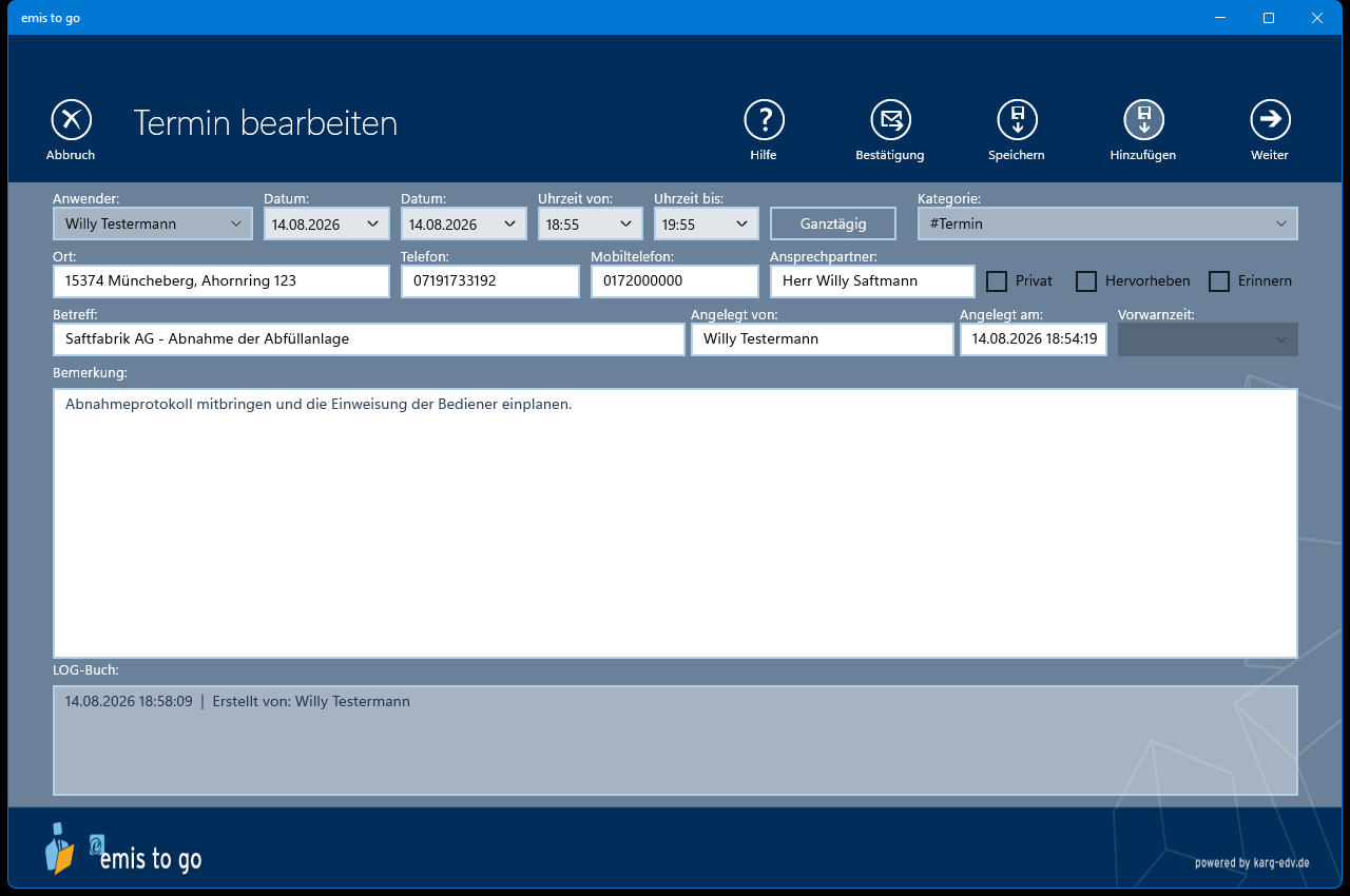 Termin bearbeiten