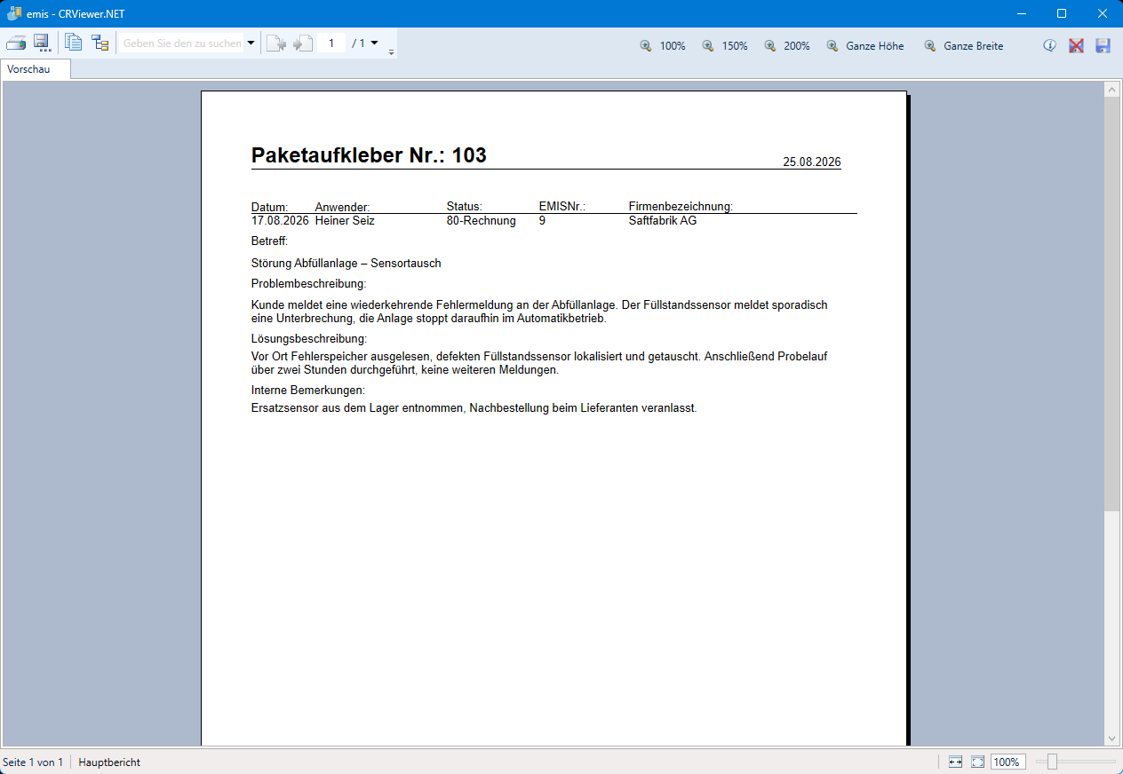 Paketaufkleber