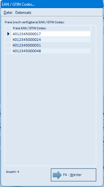 Freie EAN/GTIN-Codes