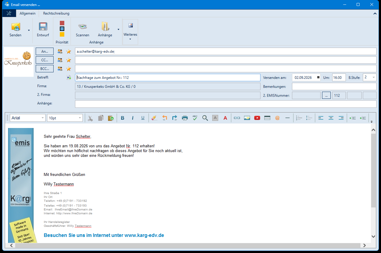 Email versenden