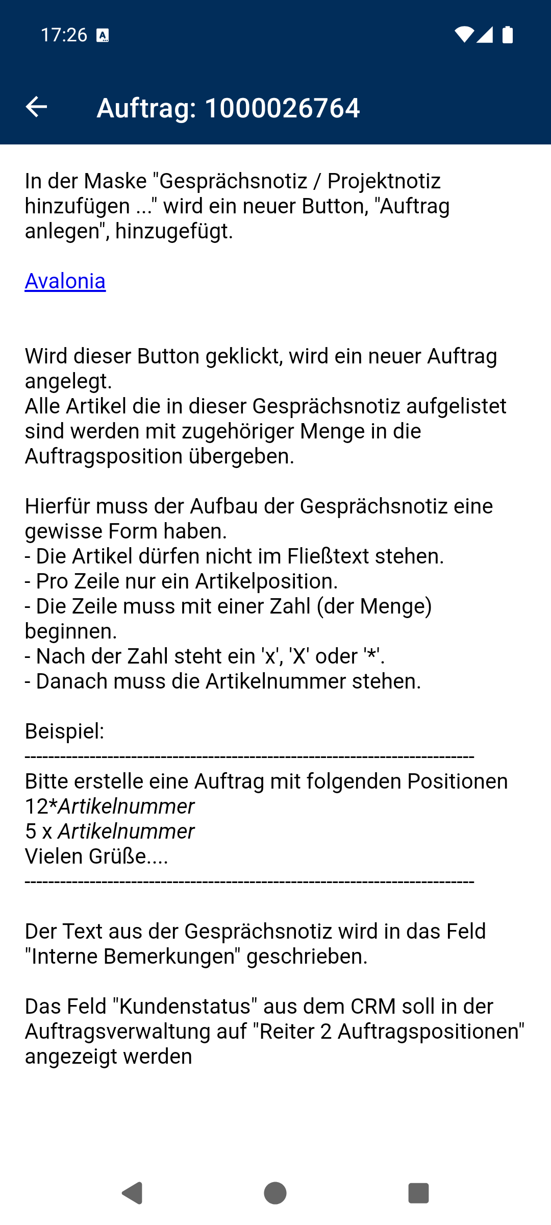 Beschreibung einer Individualentwicklung