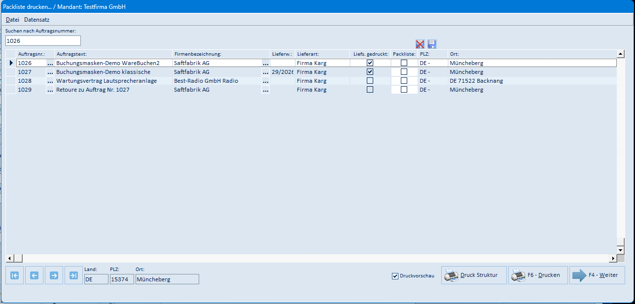 Packliste drucken