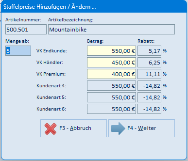 Staffelpreise
