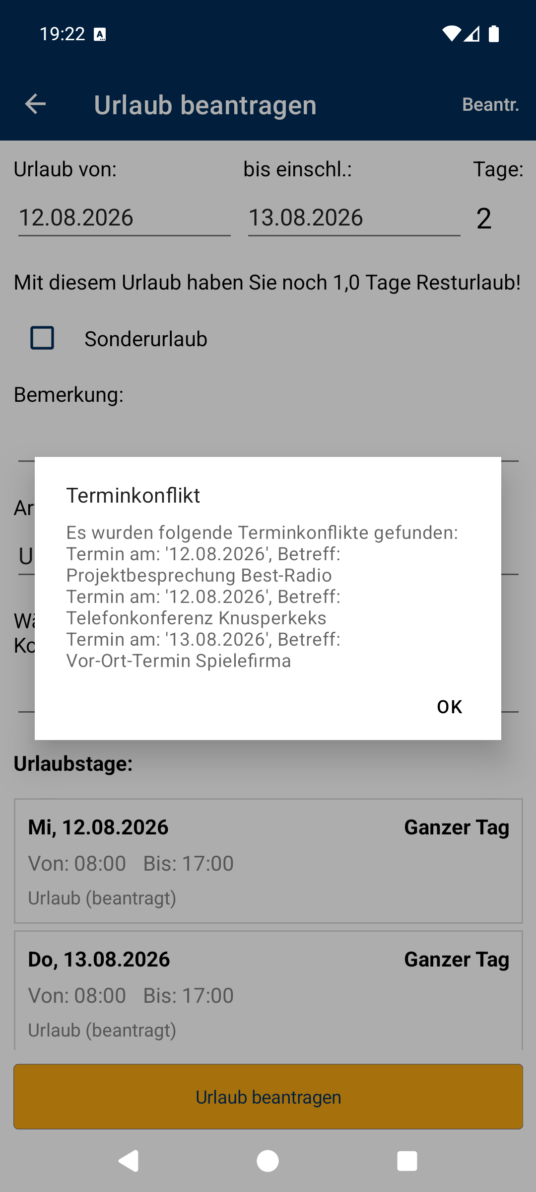 Terminkonflikt
