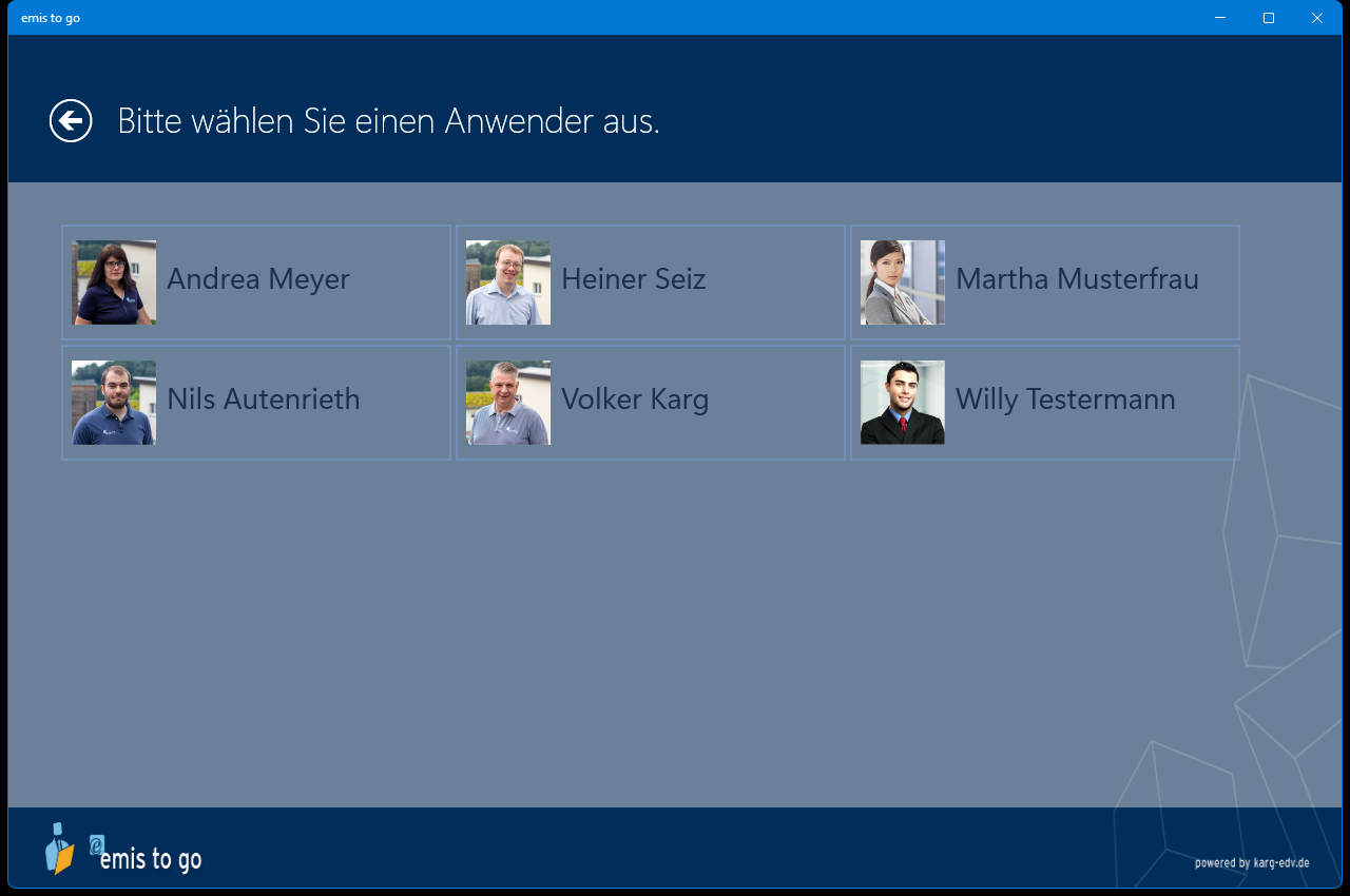 Anwender auswählen