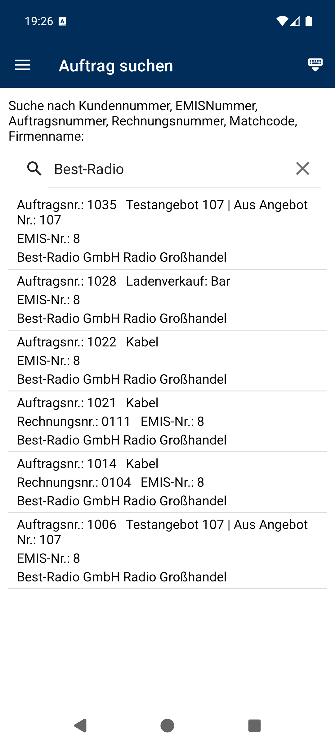 Auftrag suchen
