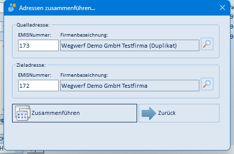 Adressen zusammenführen