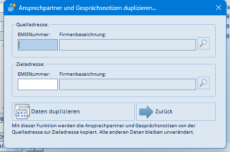 Ansprechpartner und Gesprächsnotizen duplizieren