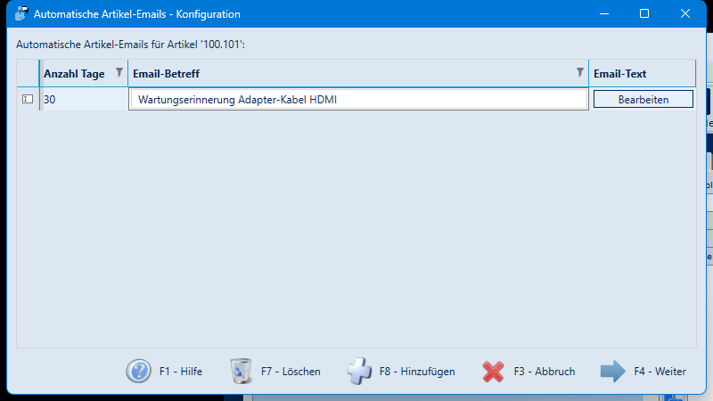 Automatische Artikel-Emails