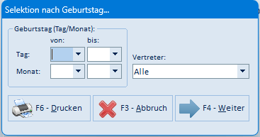 Selektion nach Geburtstag