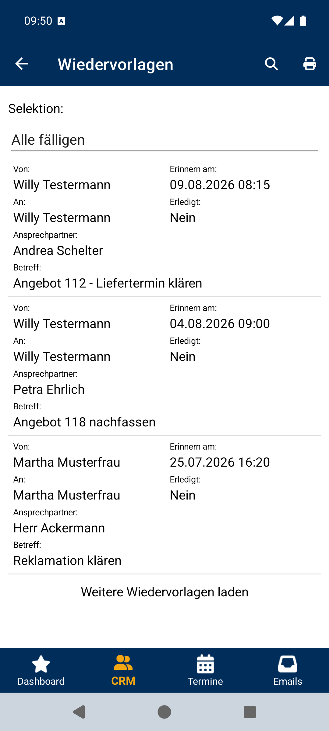 Wiedervorlagen