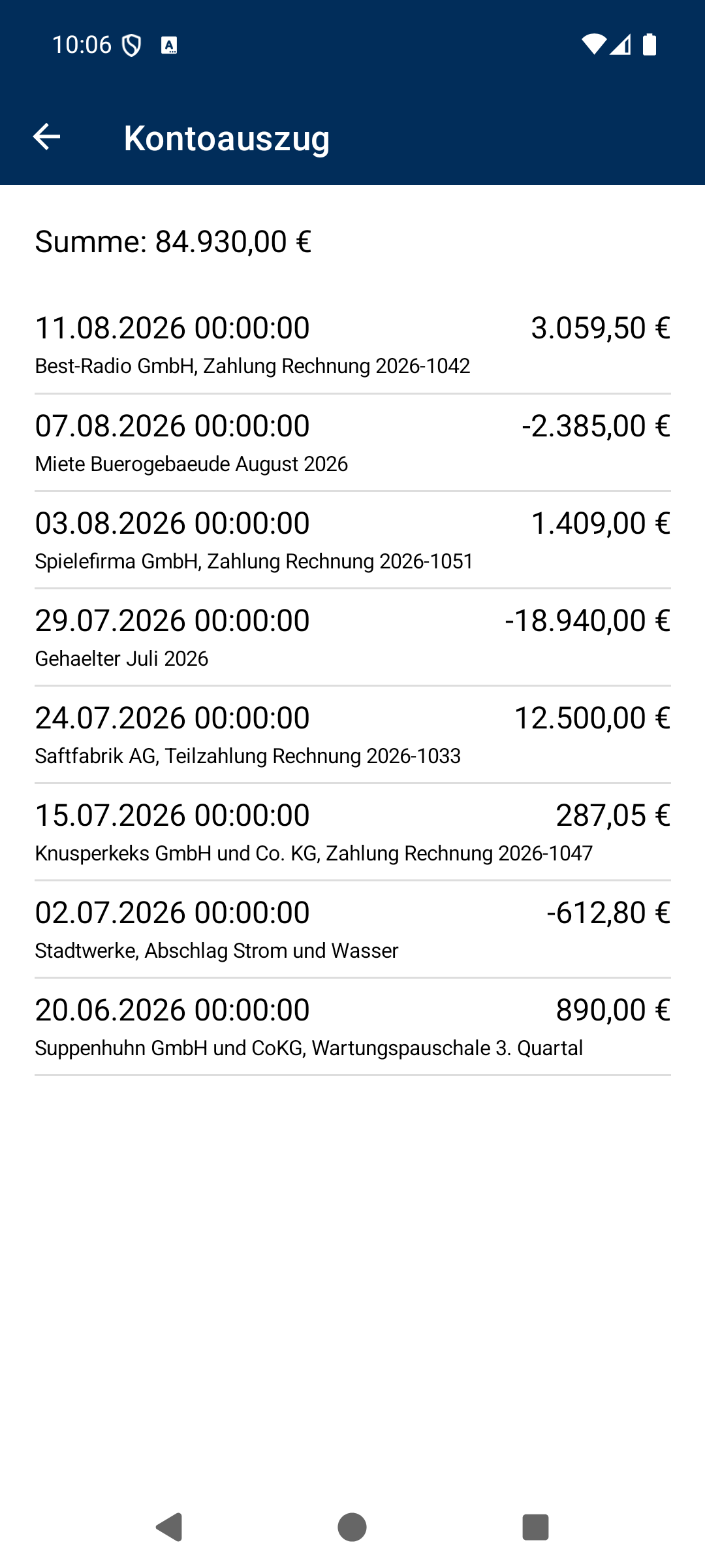 Kontoauszug