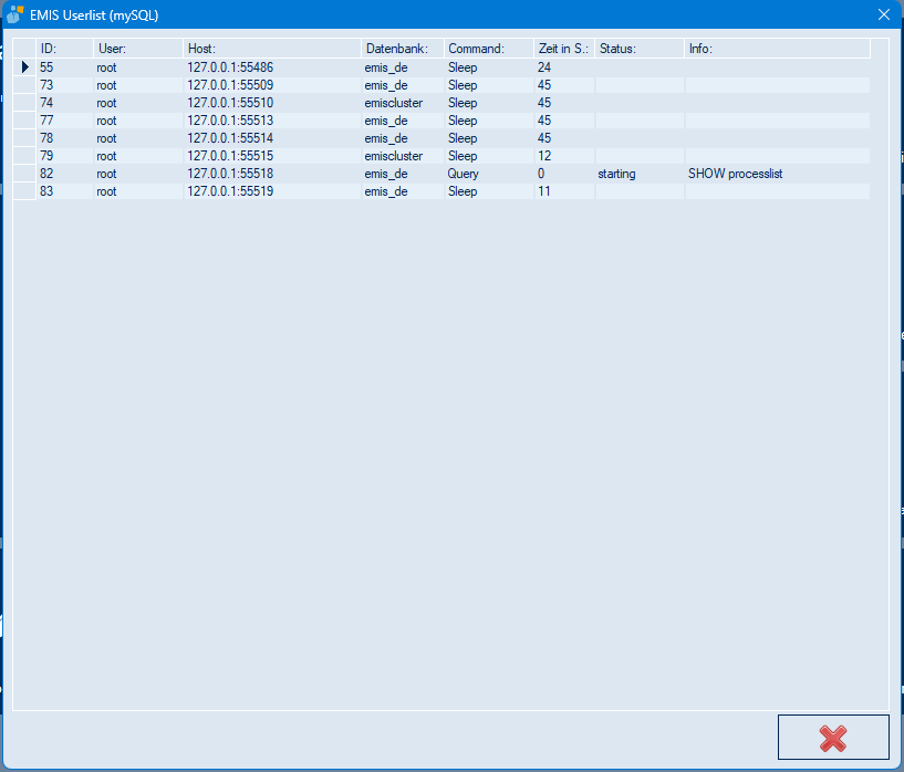 EMIS Userlist (mySQL)