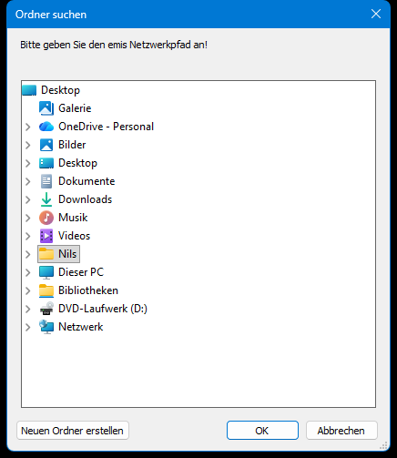 Abfrage des emis-Netzwerkpfads