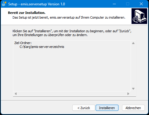 Zusammenfassung des Serververzeichnis-Setups