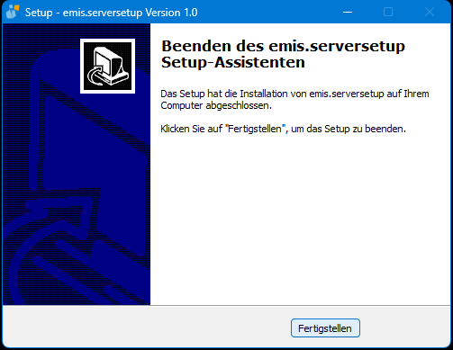 Abschluss des Serververzeichnis-Setups