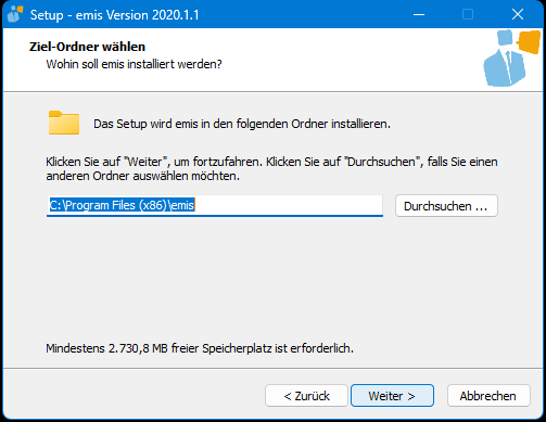 Ziel-Ordner des Demo-Setups