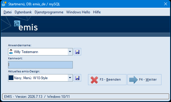 Versionsnummer im Startmenü nach dem Update